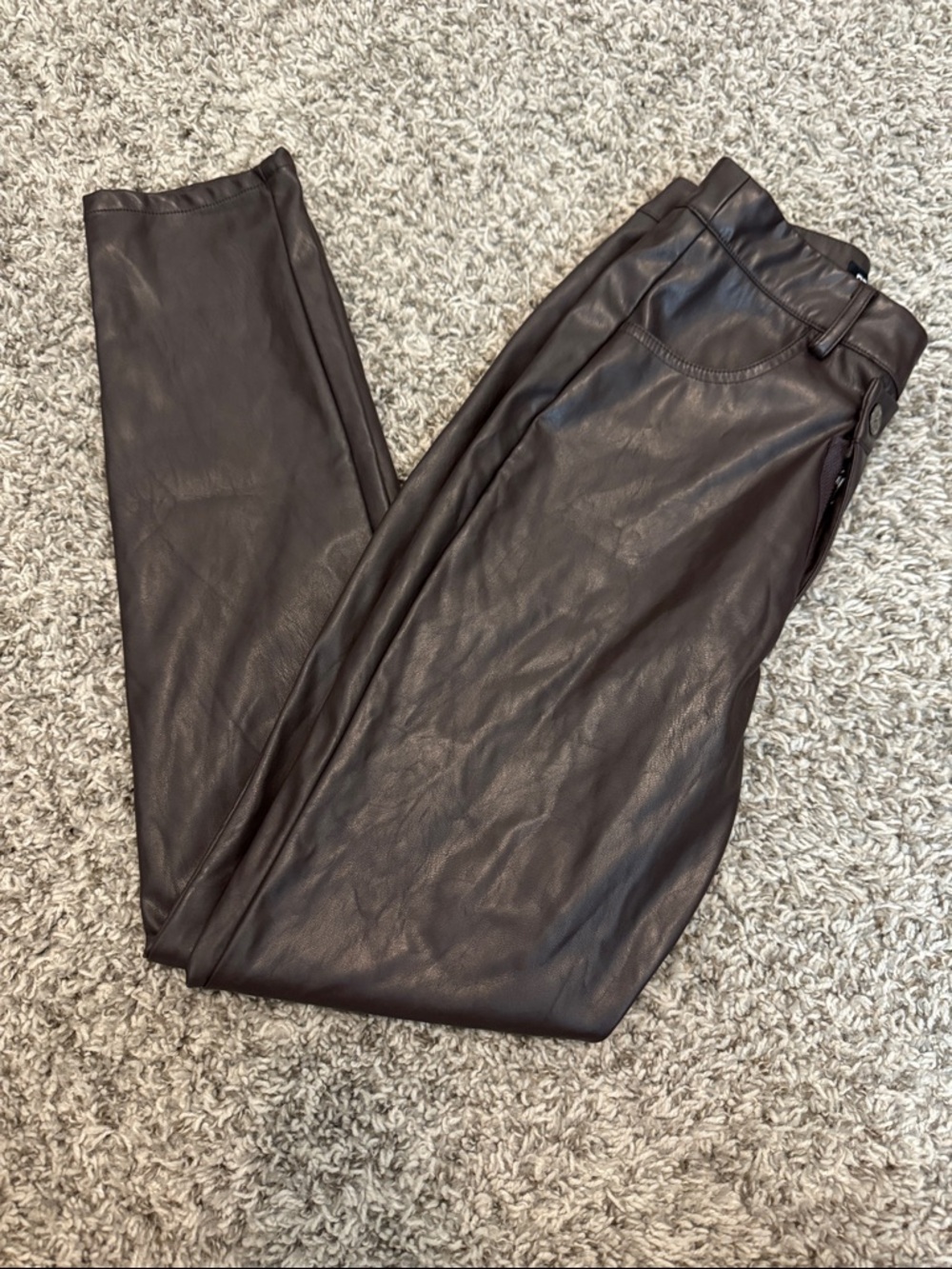 Rehab Lab Brown Faux Leather Pants